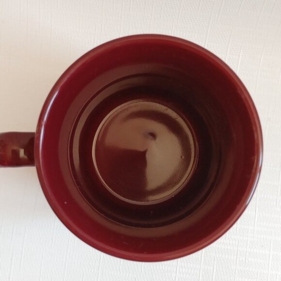 Wendys Wendy's Hamburgers Mug Coffee Cup Maroon Red White Logo - Picture 2 of 6